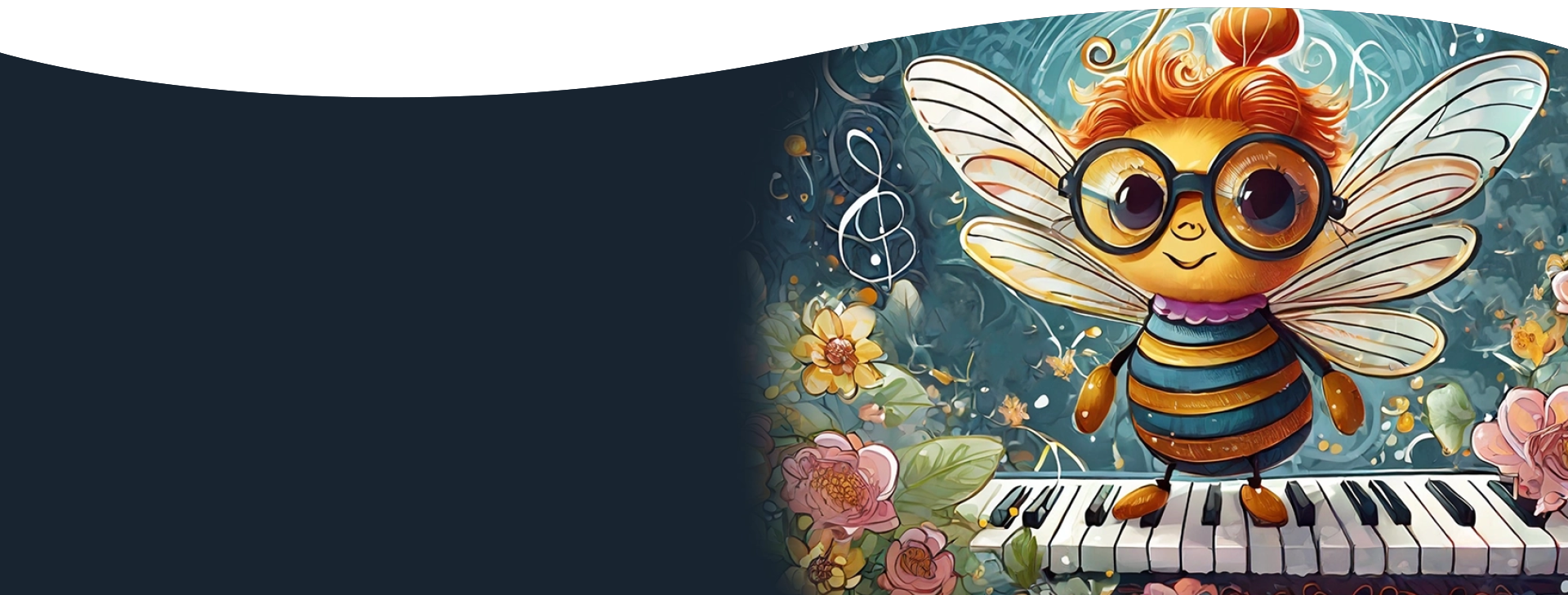 Sister Bee at the piano