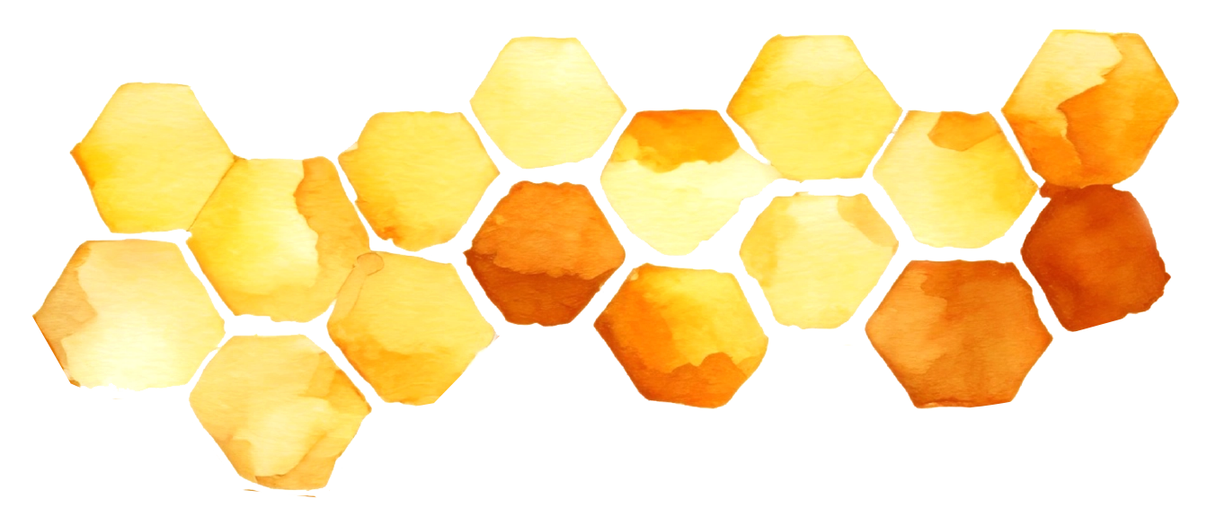 Decorative watercolor honeycomb